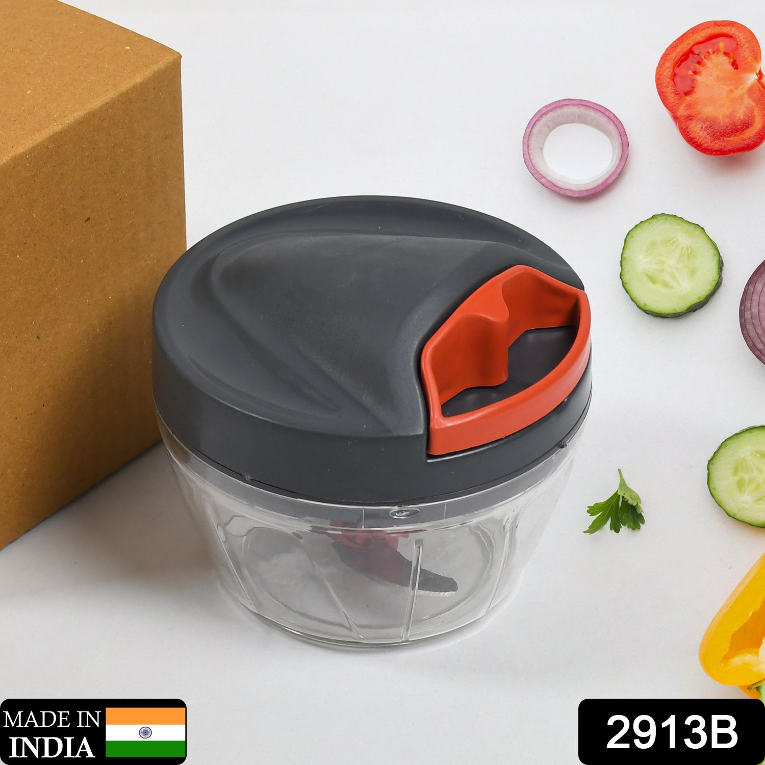 2913b Chopper with 3 Blades for Effortlessly Chopping Vegetables and Fruits for Your Kitchen (brown box) DeoDap 2913b Chopper with 3 Blades for Effortlessly Chopping Vegetables and Fruits for Your Kitchen (brown box) DeoDap
